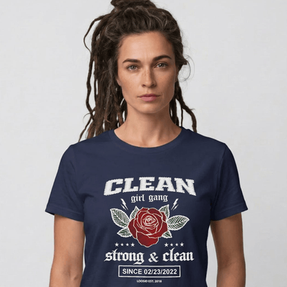 Clean Girl Gang Strong & Clean Sober T Shirt side view (view 6)