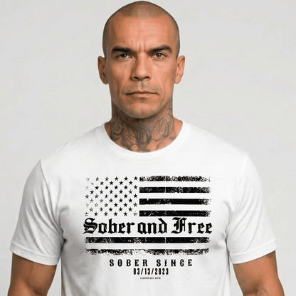 Sober and Free Sober T Shirt back view (view 27)