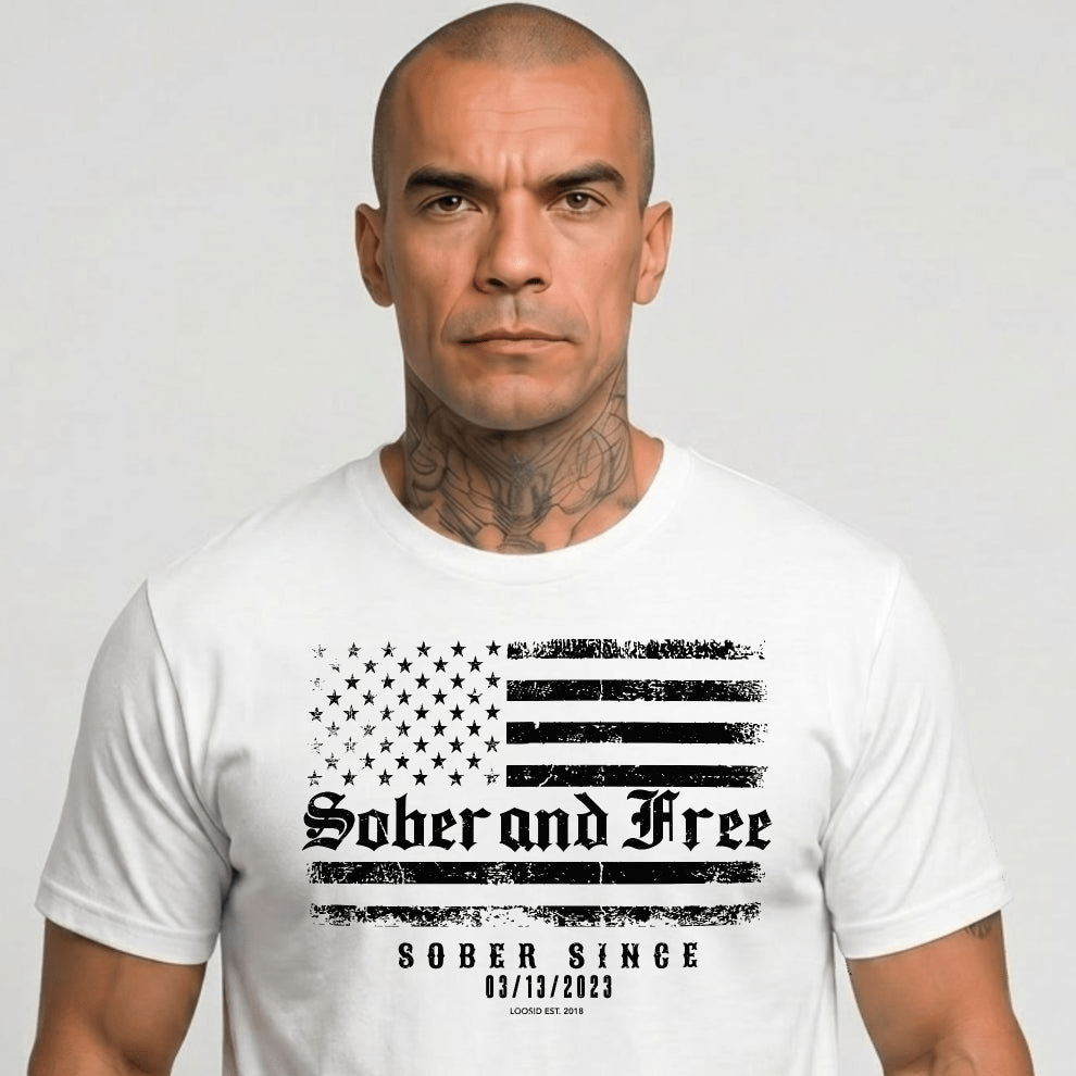Sober and Free Sober T Shirt back view (view 27)