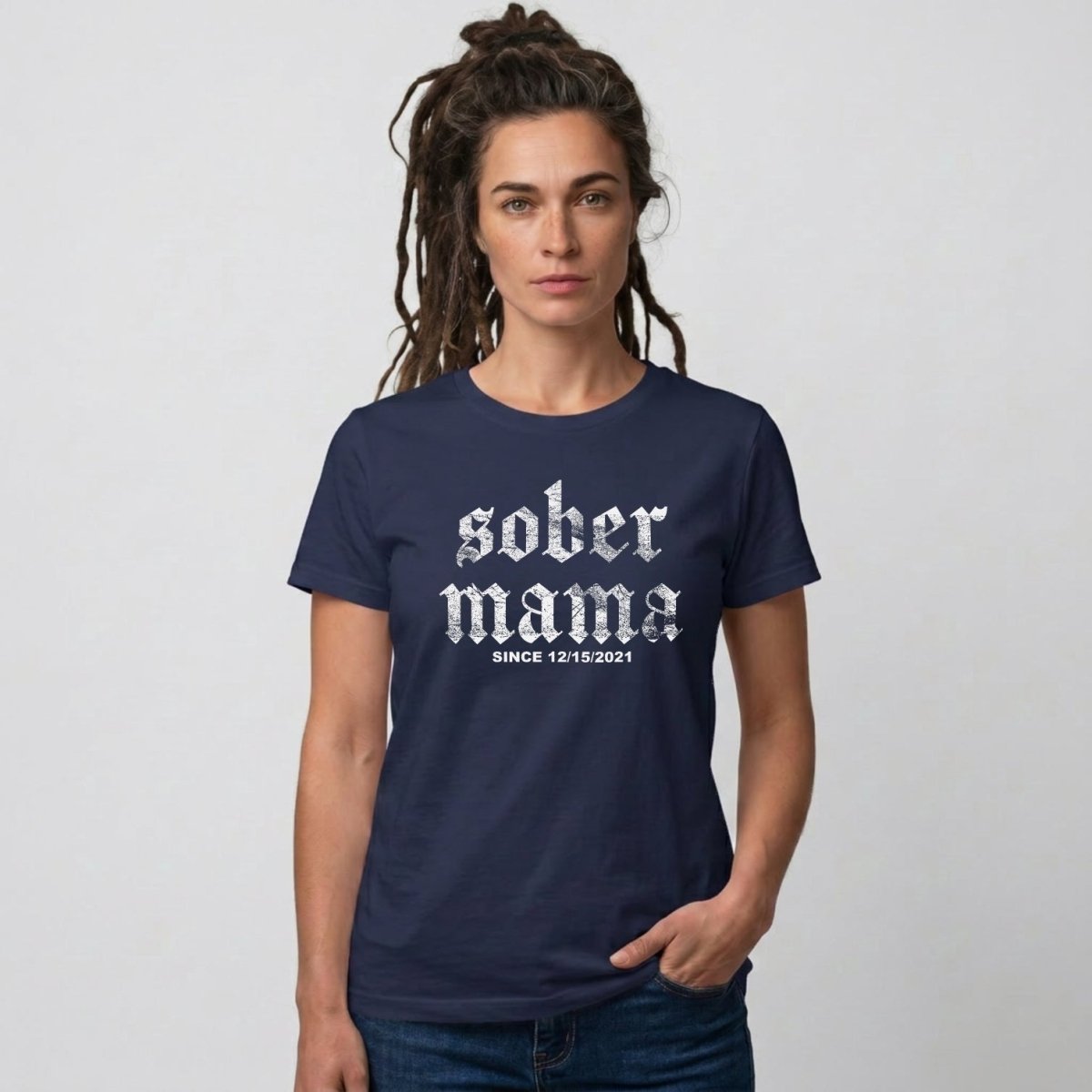 Sober Mama Sober T Shirt back view (view 7)
