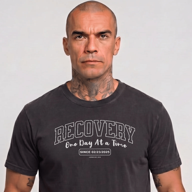 Sober T Shirt | Men's Recovery Looks Good On You Garment-Dyed