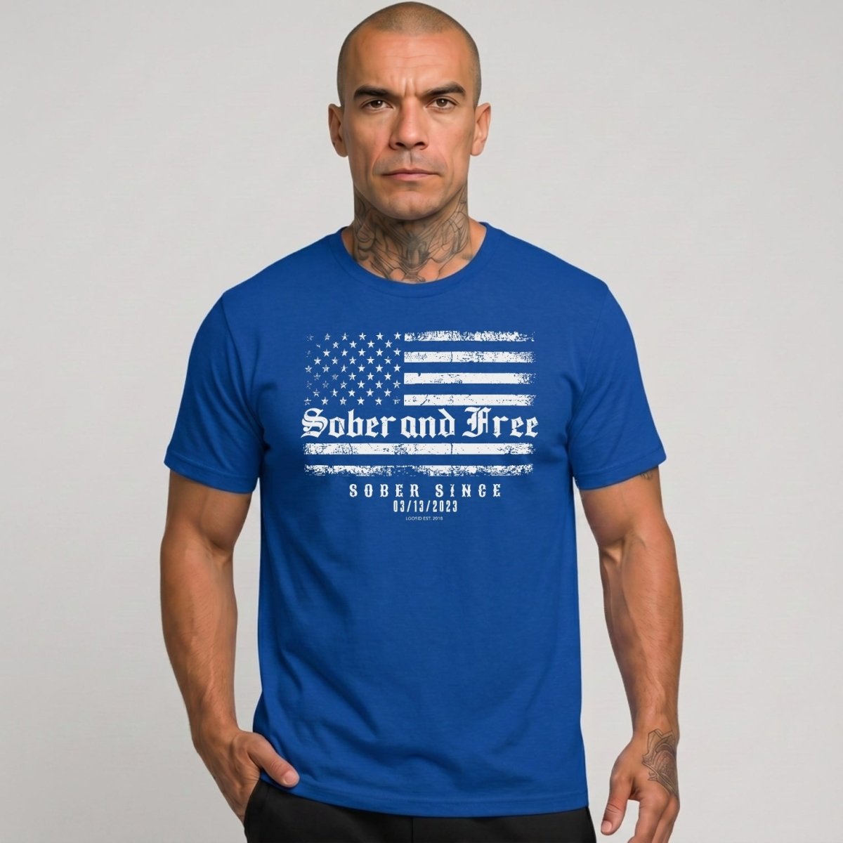 Sober and Free Sober T Shirt back view (view 17)