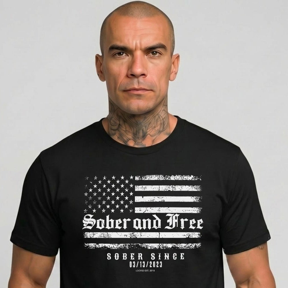 Loosid Sober and Free Sober T Shirt featuring the design