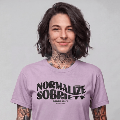 Normalize Sobriety Women garment dyed Sober T Shirt graphic detail (view 24)