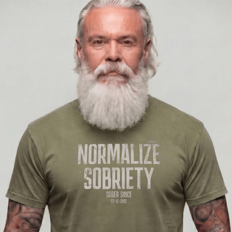 Sober T Shirt | Men's Washed Normalize Sobriety Garment-Dyed