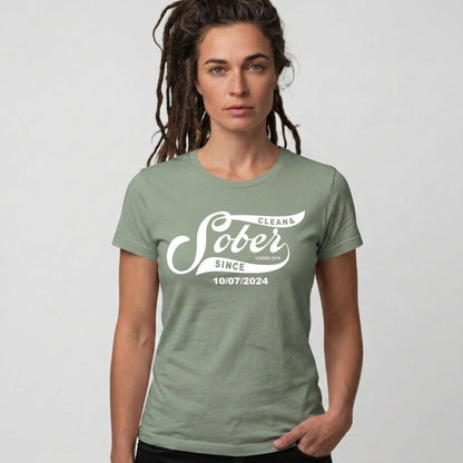 Sober Since Sober T Shirt flat lay styled image (view 33)