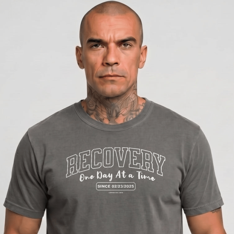 Sober T Shirt | Men's Recovery Looks Good On You Garment-Dyed