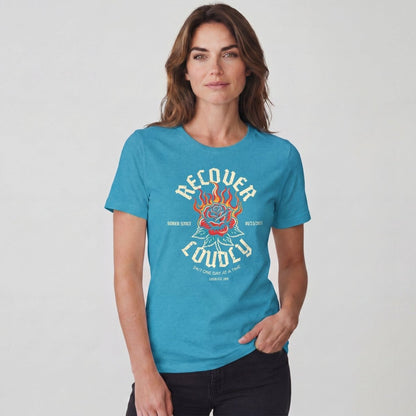 Recover Loudly Sober T Shirt with Custom Sobriety Date