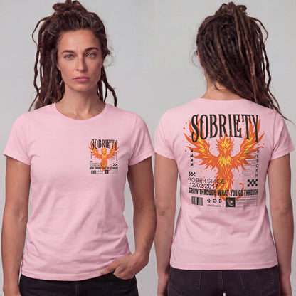 Phoenix Reborn Recovery Limited-Edition Women's T-Shirt with Sobriety Date