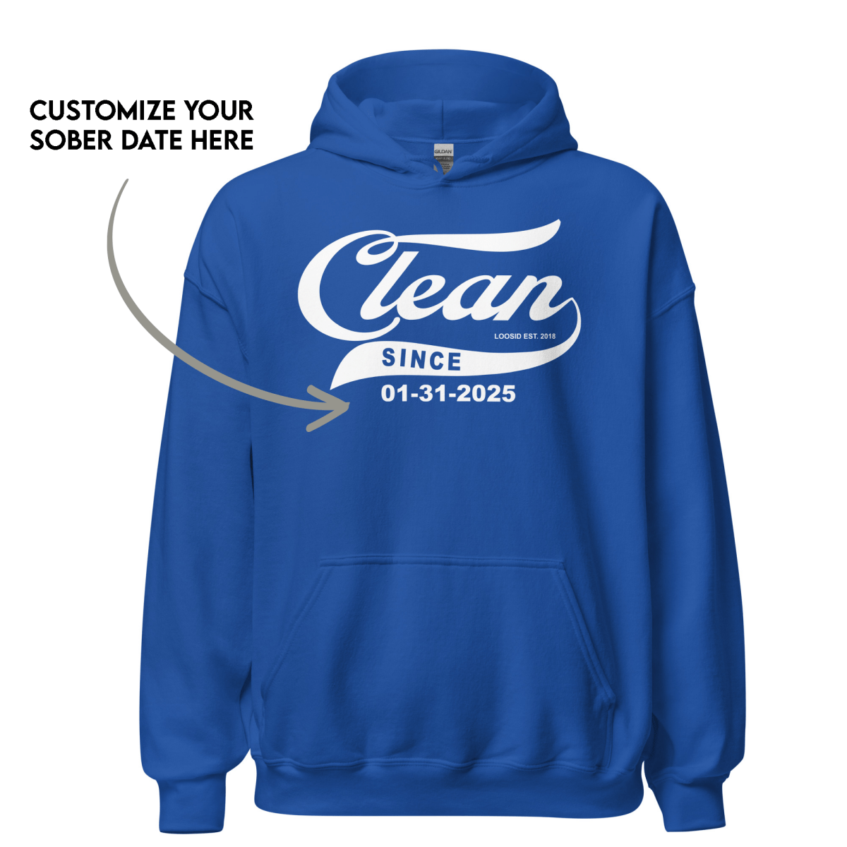 Clean Since Sober Recovery Hoodie packaging detail (view 18)