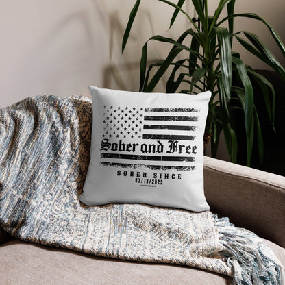 Sober and Free Sober Pillow flat lay styled image (view 3)