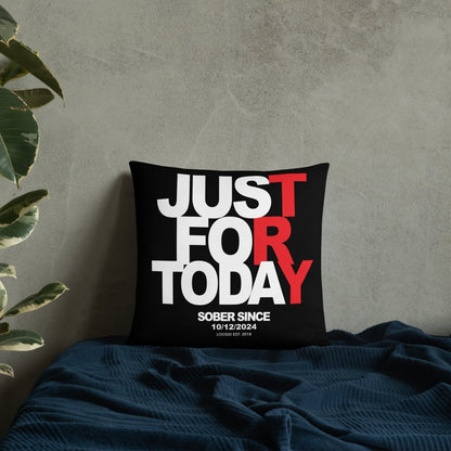 Just For Today Sober Pillow flat lay styled image (view 3)