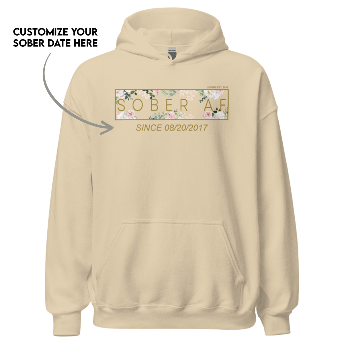Recovery hoodie that honors sobriety milestones
