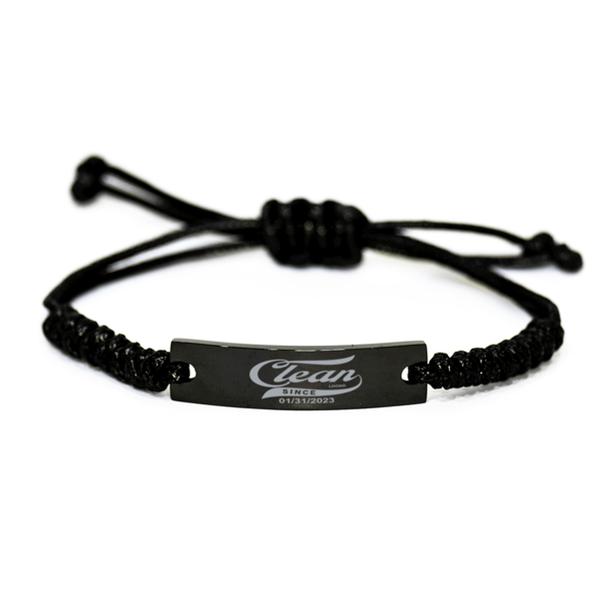 Clean Since Personalized Recovery Sober Jewelry flat lay styled image (view 3)