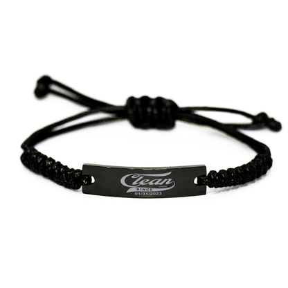 Clean Since Personalized Recovery Sober Jewelry flat lay styled image (view 3)