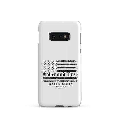 Sober & Free Snap Recovery Phone Case flat lay styled image (view 3)