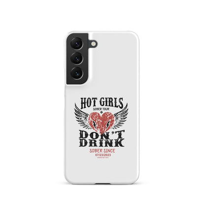 Hot Girls Don't Drink Snap Recovery Phone Case close-up view (view 12)