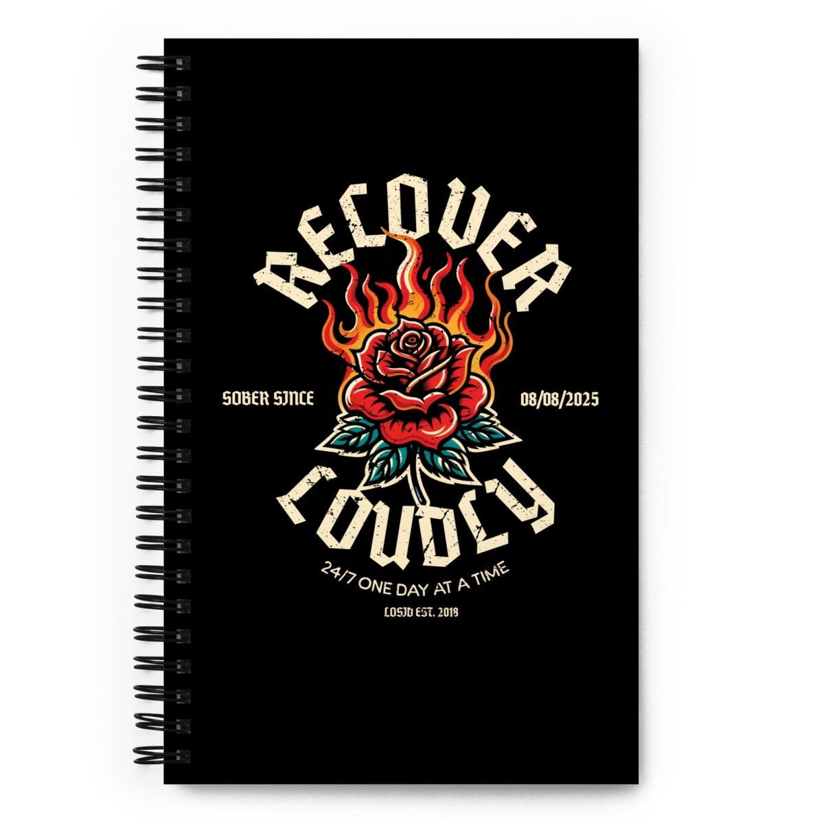 Loosid Recover Loudly Sober Journal featuring the design