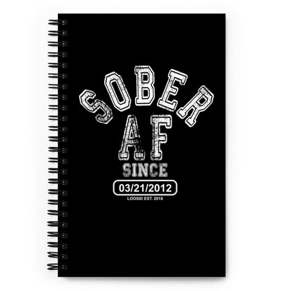 Loosid Sober AF Sober Journal featuring the design