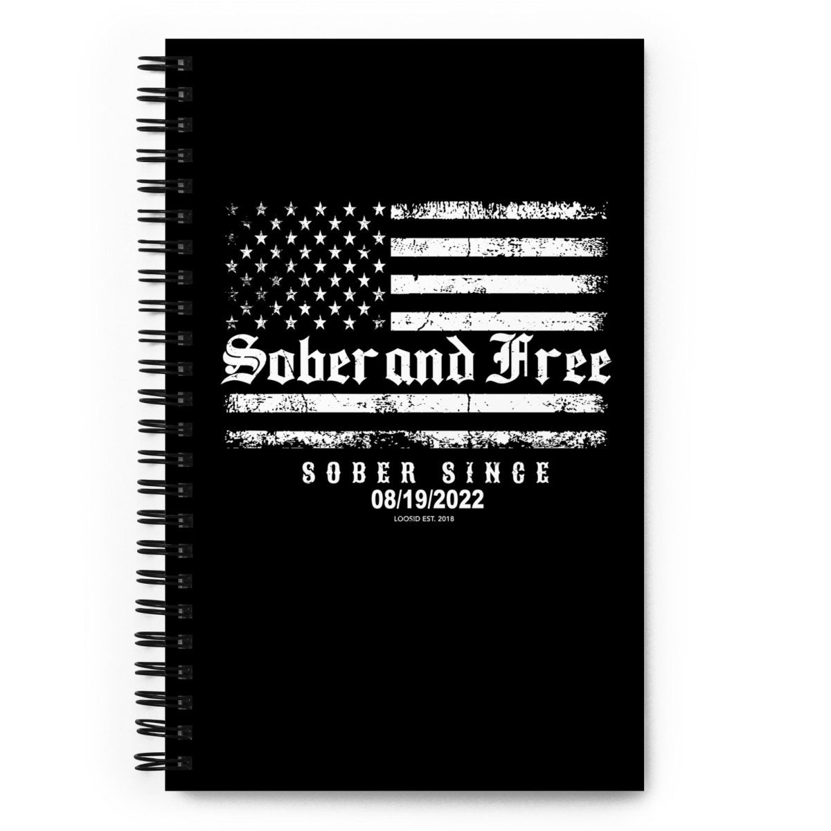 Loosid Sober and Free Sober Journal featuring the design
