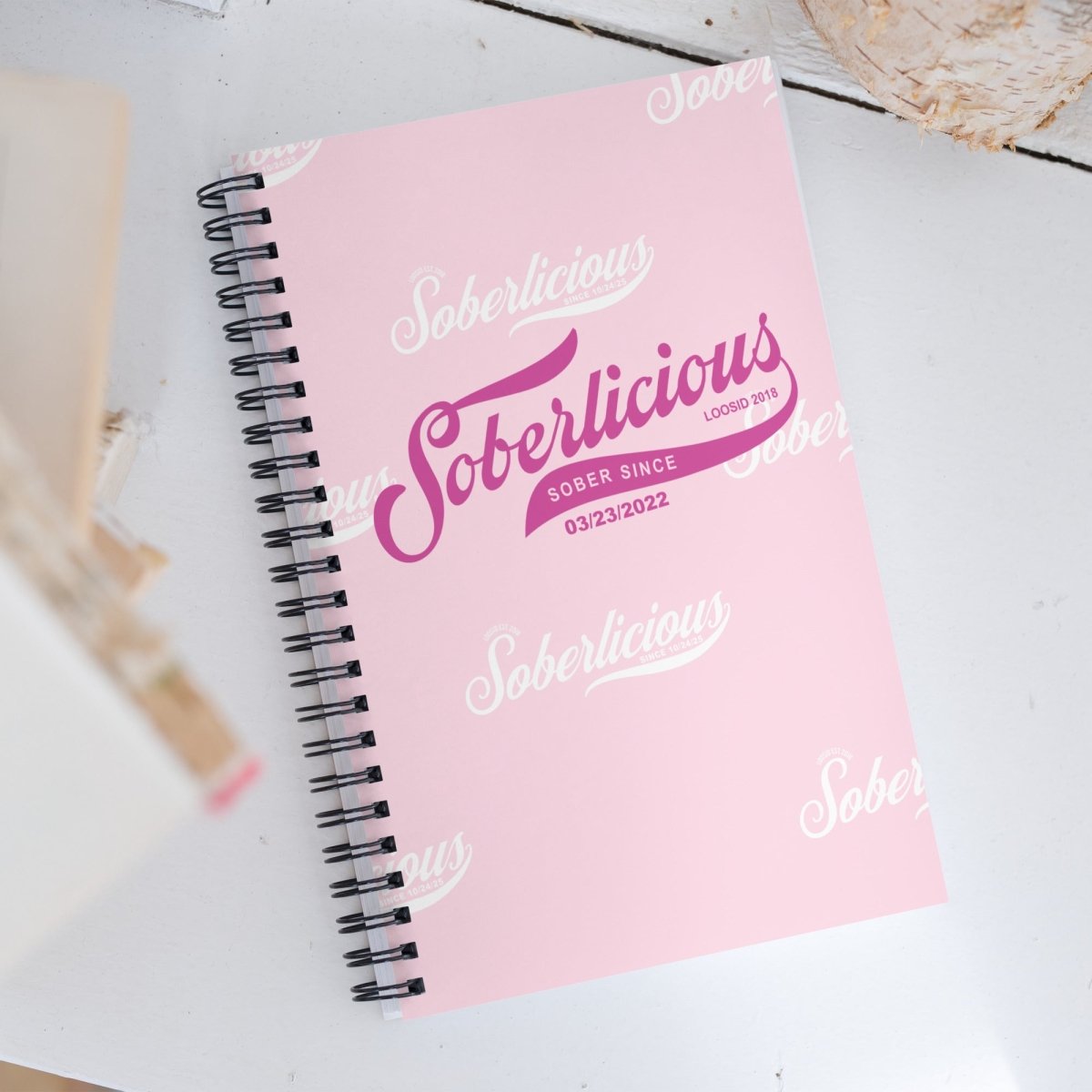 Loosid Soberlicious Sober Journal featuring the design
