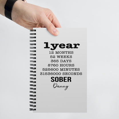 Year Sober Journal w Sobriety Year Date Sober Journal close-up view (view 2)