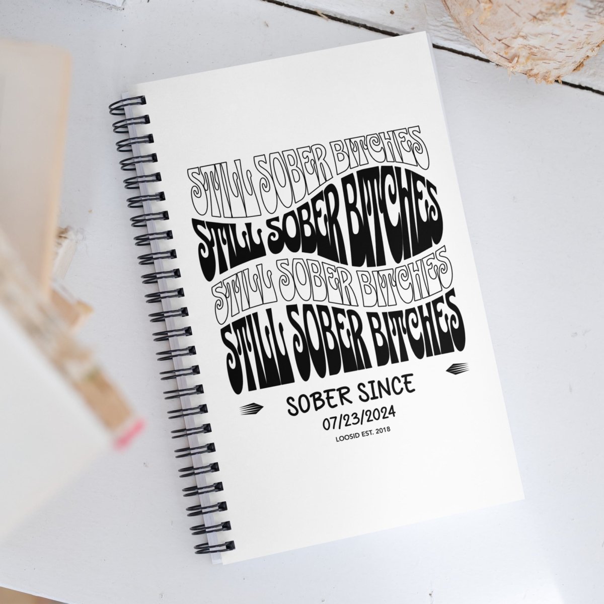 Wavy Still Sober B's Sober Journal flat lay styled image (view 3)