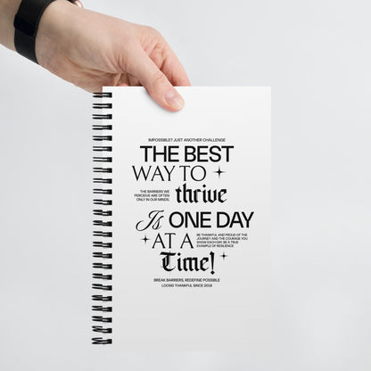 Be Thankful and Thrive Spiral Sober Journal close-up view (view 2)