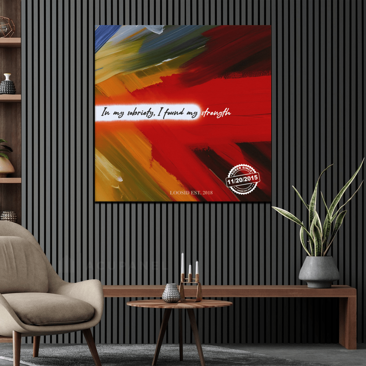 Loosid In My Sobriety I Found My Strength Sobriety Art featuring the design