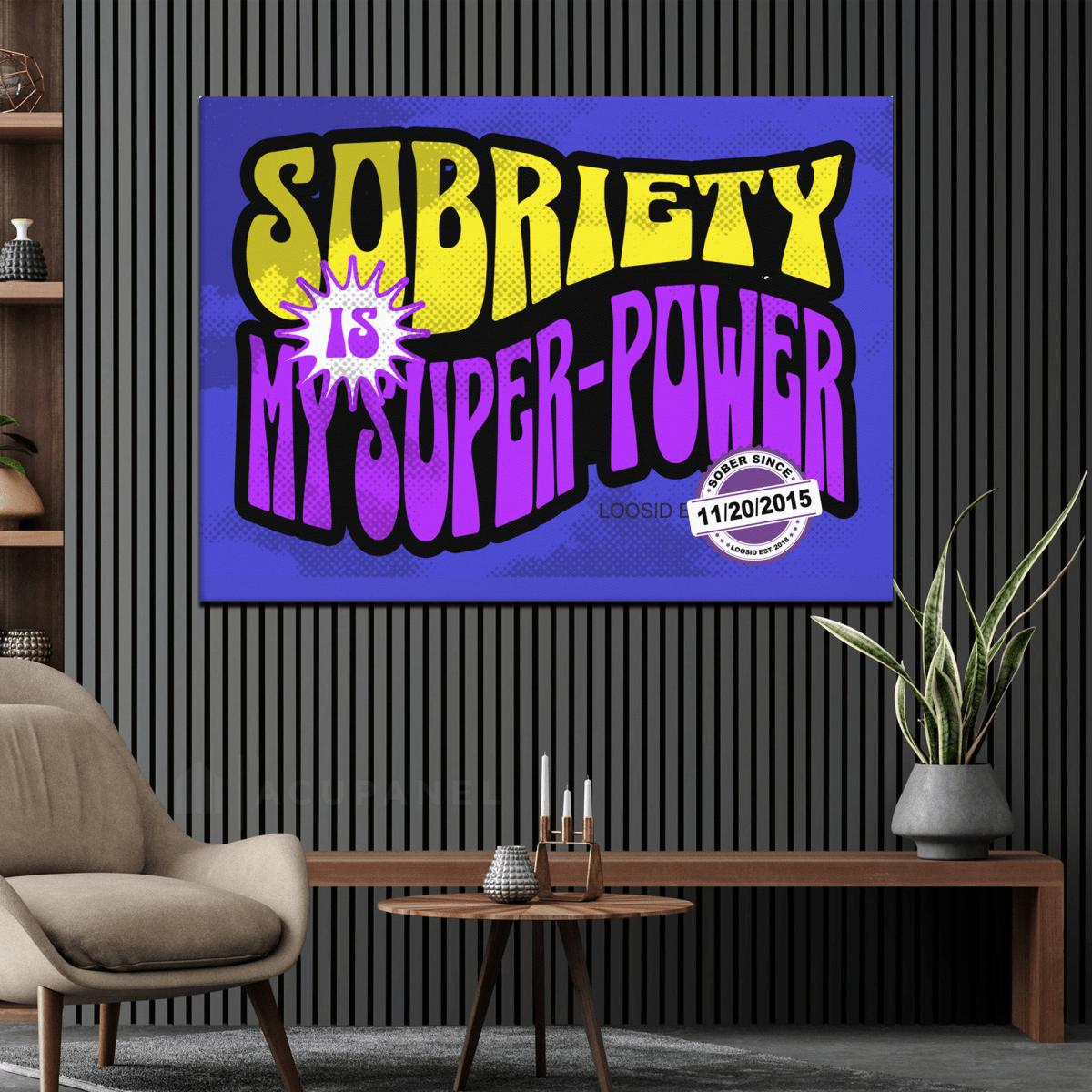 Loosid Super Power Sobriety Art featuring the design