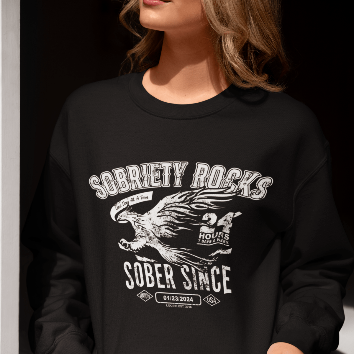 Loosid Sober Since Recovery Hoodie featuring the design