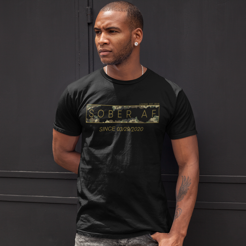 Men’s Sober T Shirt symbolizing strength and recovery milestones