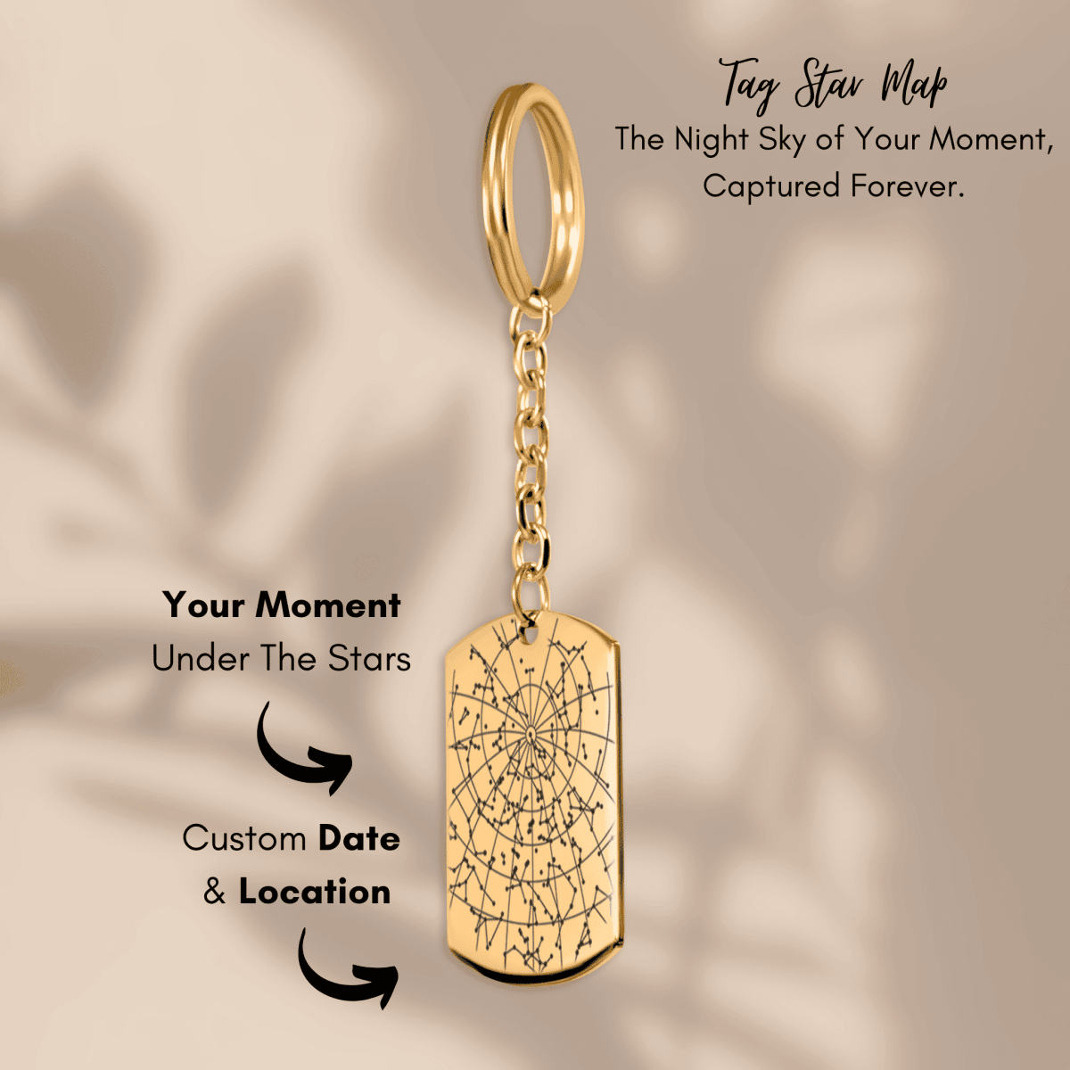 Sober Dog Tag Keychain —w/ Sober Date Custom Star Map