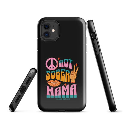 Hot Sober Mama Recovery Phone Case close-up view (view 2)