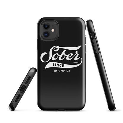 Sober Since Recovery Phone Case close-up view (view 2)