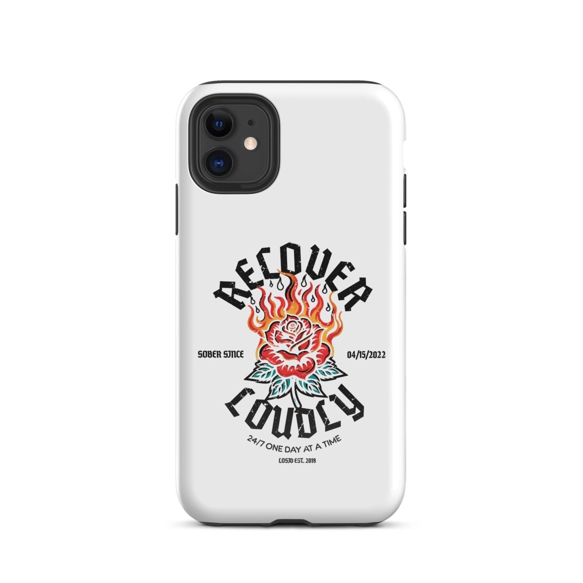 Recover Loudly Recovery Phone Case close-up view (view 2)