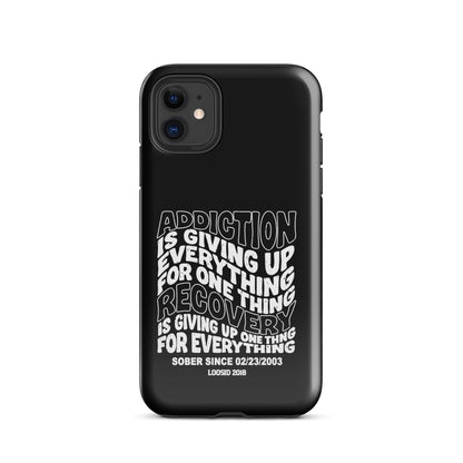 Loosid Addiction is Giving Up Recovery Phone Case featuring the design