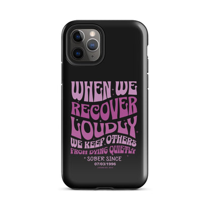 When We Recover Loud Recovery Phone Case flat lay styled image (view 3)