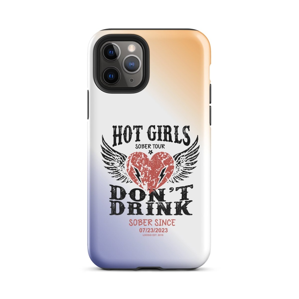 Hot Girls Don't Drink Recovery Phone Case flat lay styled image (view 3)