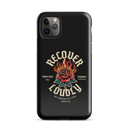 Recover Loudly Recovery Phone Case flat lay styled image (view 3)