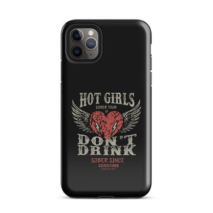 Hot Girls Don't Drink Recovery Phone Case flat lay styled image (view 3)