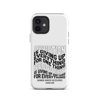 Addiction is Giving Up Recovery Phone Case side view (view 6)