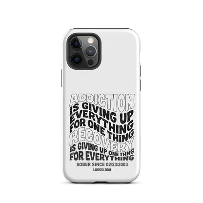 Addiction is Giving Up Recovery Phone Case back view (view 7)