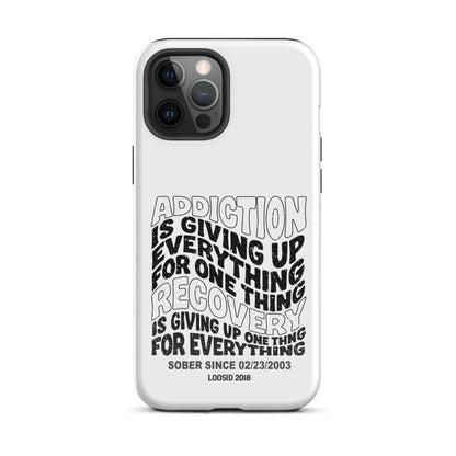Addiction is Giving Up Recovery Phone Case packaging detail (view 8)