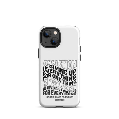 Addiction is Giving Up Recovery Phone Case fit detail (view 9)