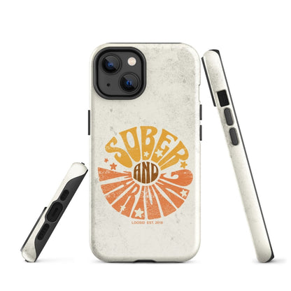 Sober & Thriving Recovery Phone Case flat lay styled image (view 13)