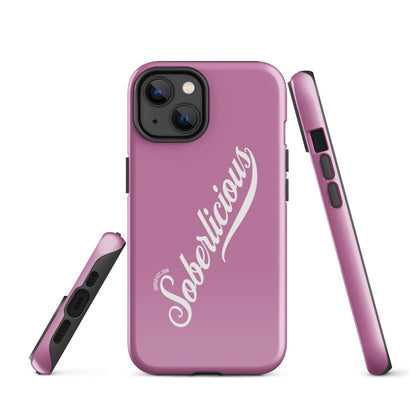 Soberlicious Recovery Phone Case flat lay styled image (view 13)