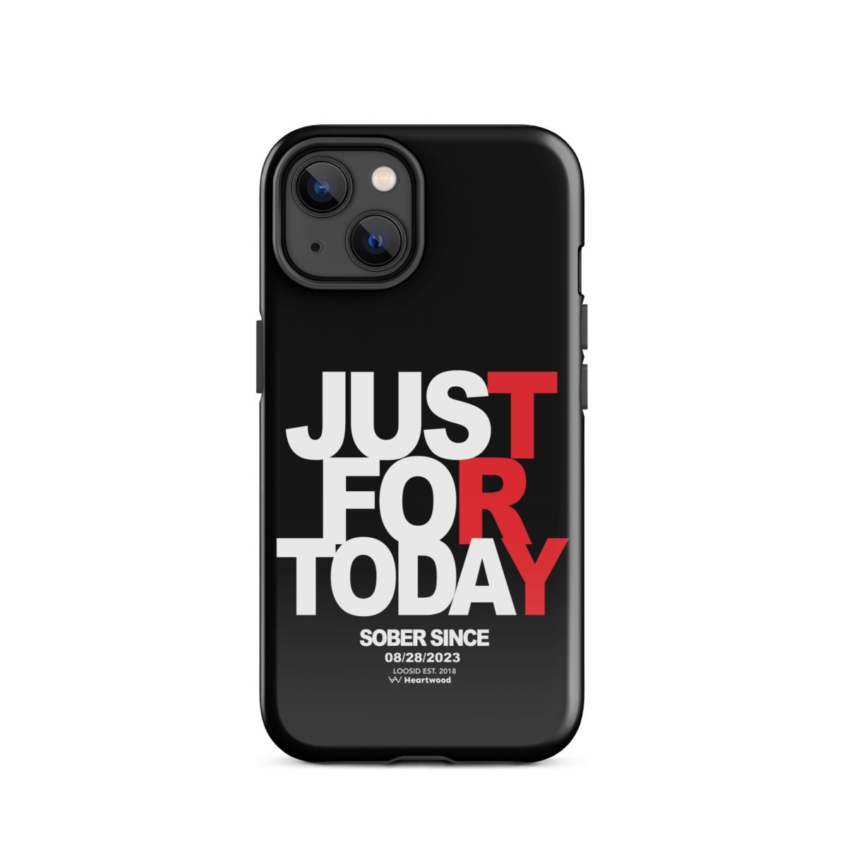 Just For Today Recovery Phone Case flat lay styled image (view 13)