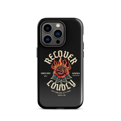 Recover Loudly Recovery Phone Case flat lay styled image (view 13)