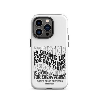 Addiction is Giving Up Recovery Phone Case lifestyle view (view 15)